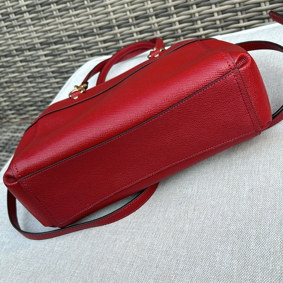 EUC Auth Coach Mini Brooke Carryall-Multi Wear Strap-Red Leather/Gold Toned - Picture 6 of 17